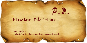 Piszter Márton névjegykártya