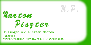 marton piszter business card